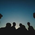 silhouette photo of people